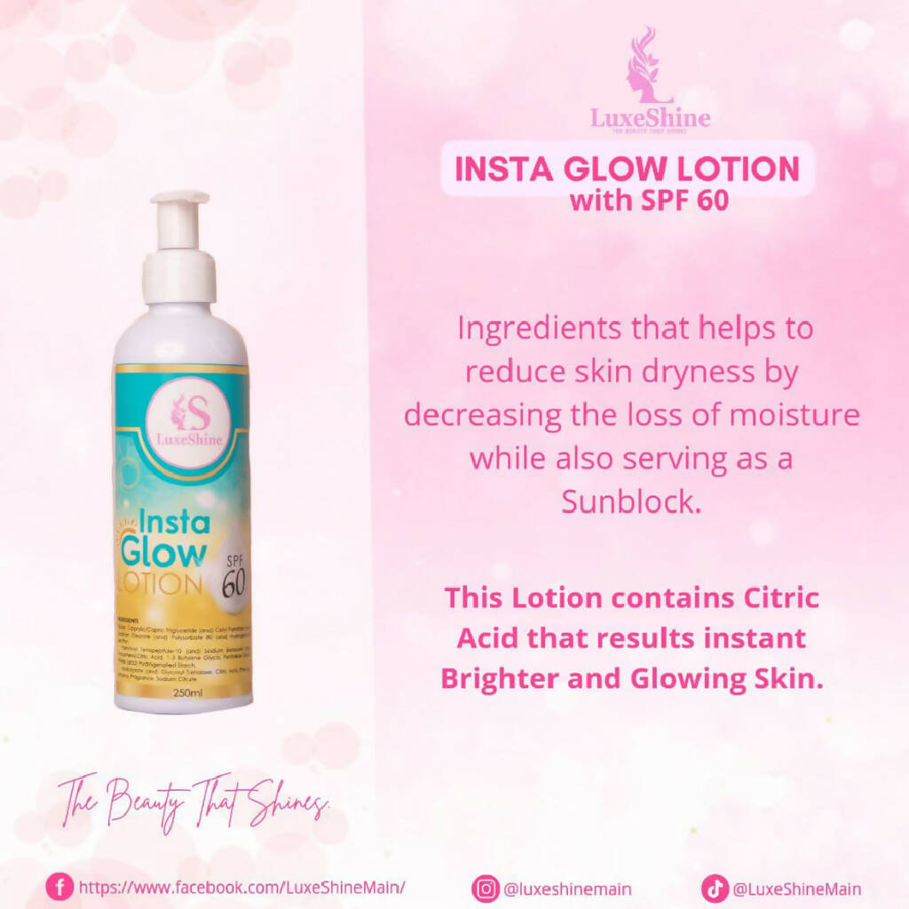 Luxeshine Insta Glow Lotion with SPF 60