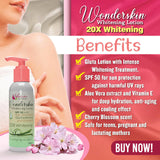 Wonderskin Whitening Lotion Glutathione for 20X Whitening